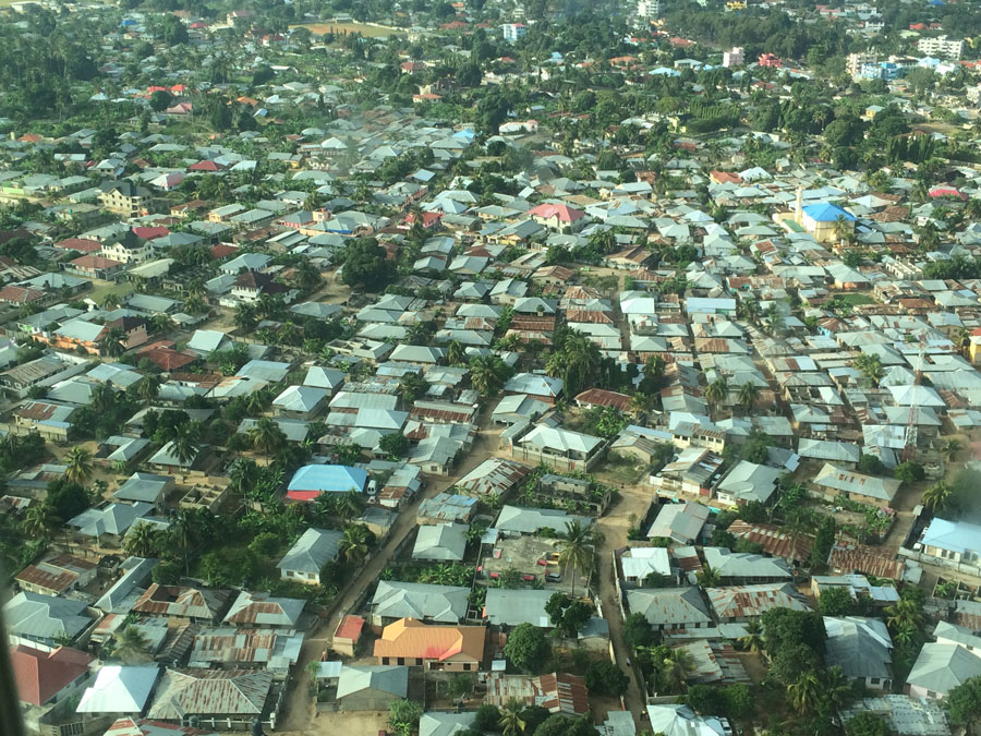 Zanzibar evlerinin havadan görünüşü