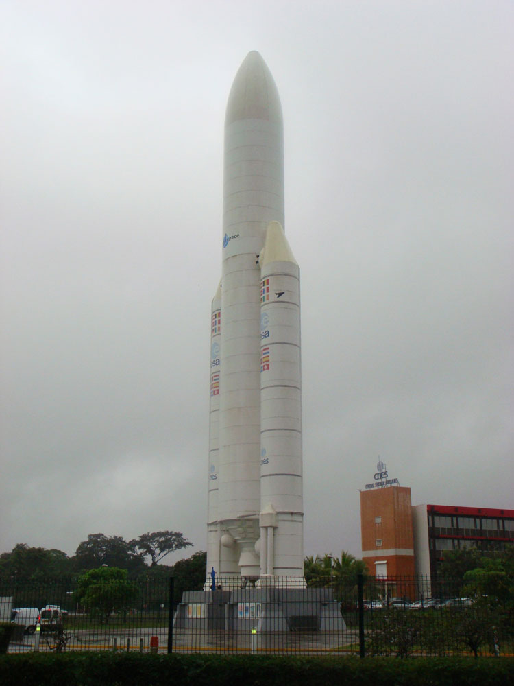 Kourou yakınlarında Guyana Uzay Merkezi